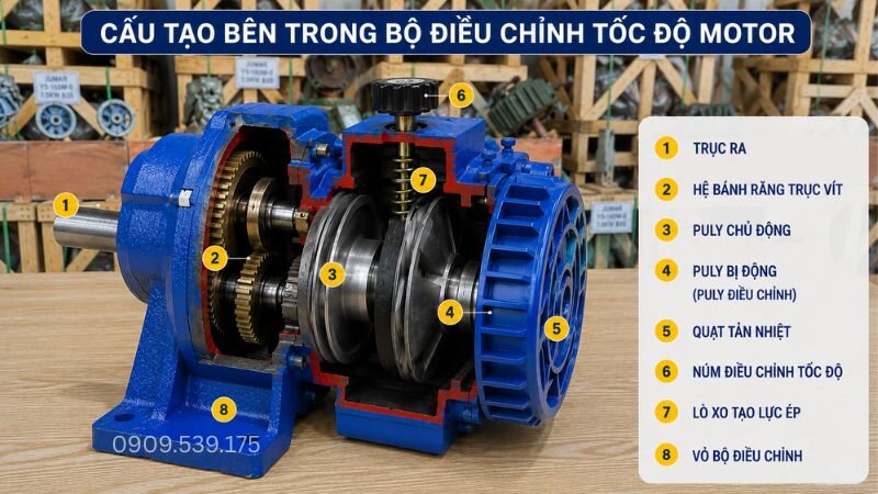 Internal structure of the motor speed variator