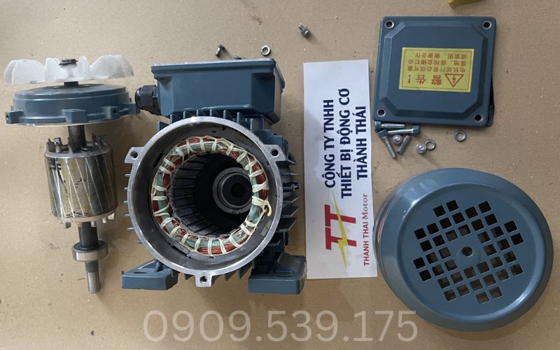 Cấu tạo bên trong động cơ điện 3 pha 0.8kw 1hp