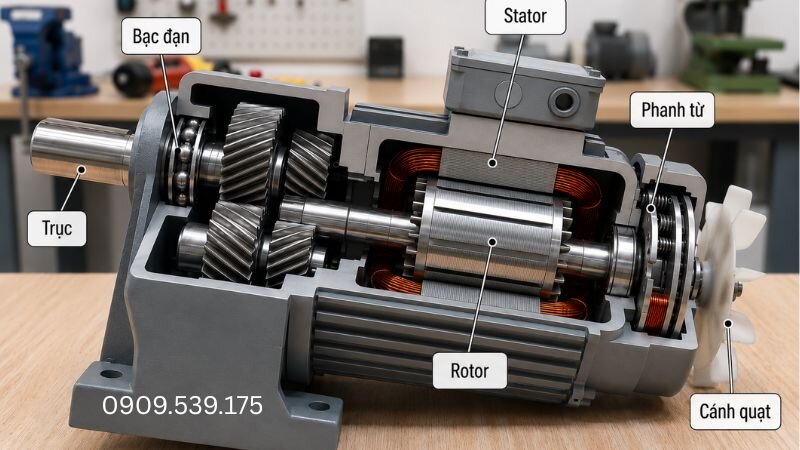 Internal structure of brake gear motor