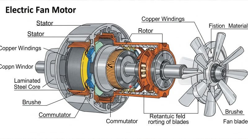 Cấu tạo, nguyên lý hoạt động của motor quạt điện