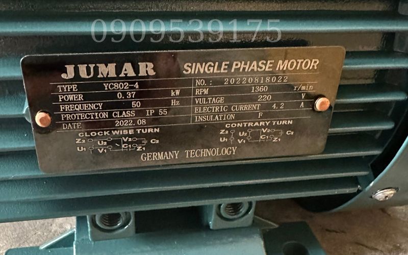 Hướng dẫn đọc thông số kỹ thuật motor 1 pha