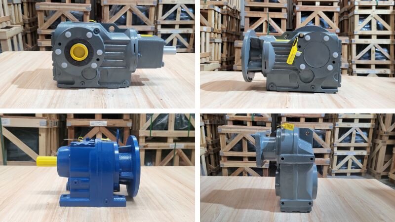Hộp giảm tốc S, K, R, F có thể kết hợp với động cơ điện tạo thành hộp giảm tốc 3 cấp