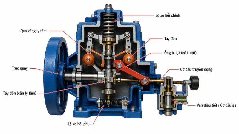 Cấu tạo chi tiết của điều tốc cơ