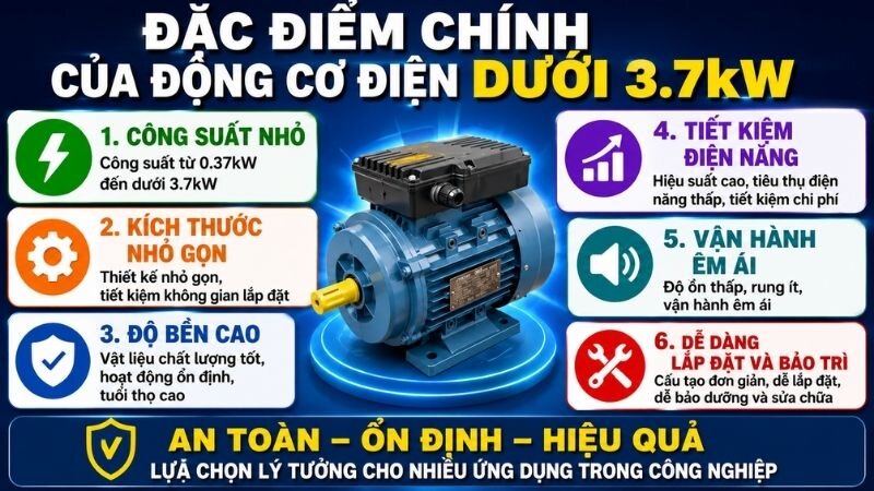 Đặc điểm chính của động điện dưới 3.7kW.