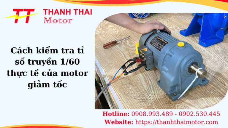 Cách kiểm tra tỉ số truyền 1/60 thực tế của motor giảm tốc