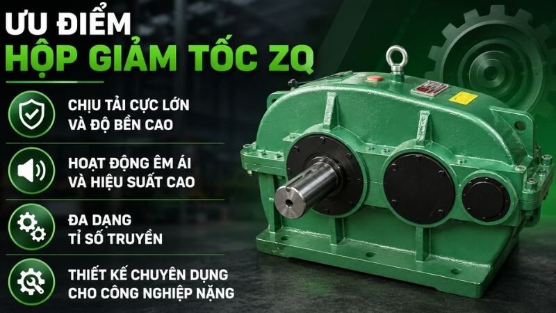 Ưu điểm của hộp giảm tốc ZQ.