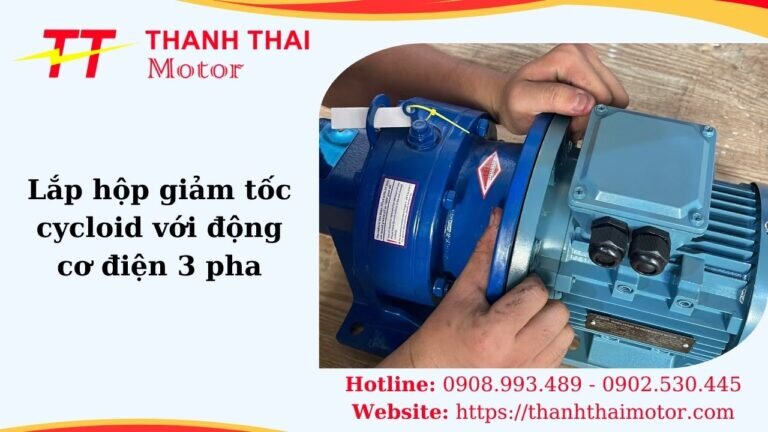 Lắp hộp giảm tốc cycloid với động cơ điện 3 pha