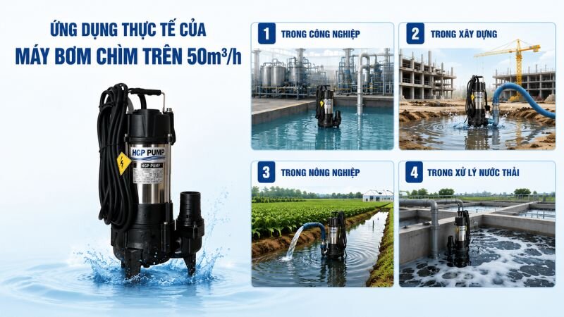Ứng dụng của máy bơm chìm trên 50m3/h