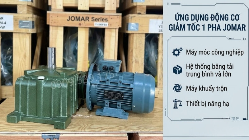 Ứng dụng phổ biến của động cơ giảm tốc 1 pha từ 1.1kW đến 3.7kW