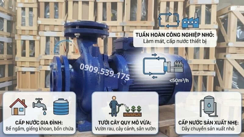 Ứng dụng của máy bơm nước ly tâm dưới 50m3/h.