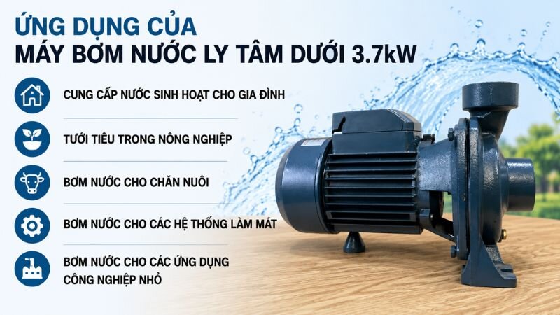 Ứng dụng của máy bơm nước ly tâm dưới 3.7kW