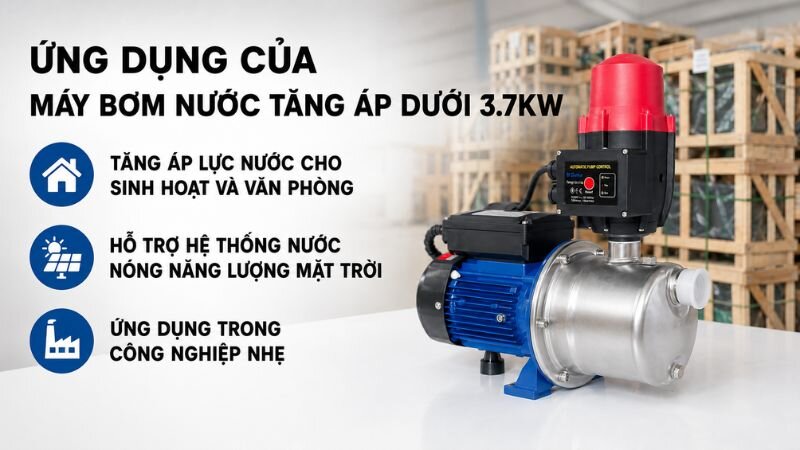 Ứng dụng của máy bơm tăng áp dưới 3.7kW