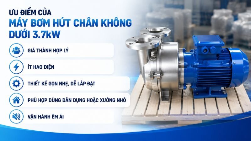 Ưu điểm của máy bơm hút chân không dưới 3.7kW