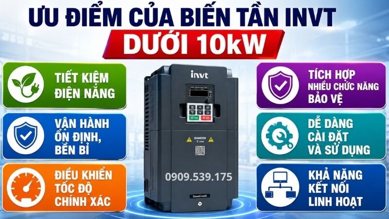 Ưu điểm của biến tần INVT dưới 10kW.