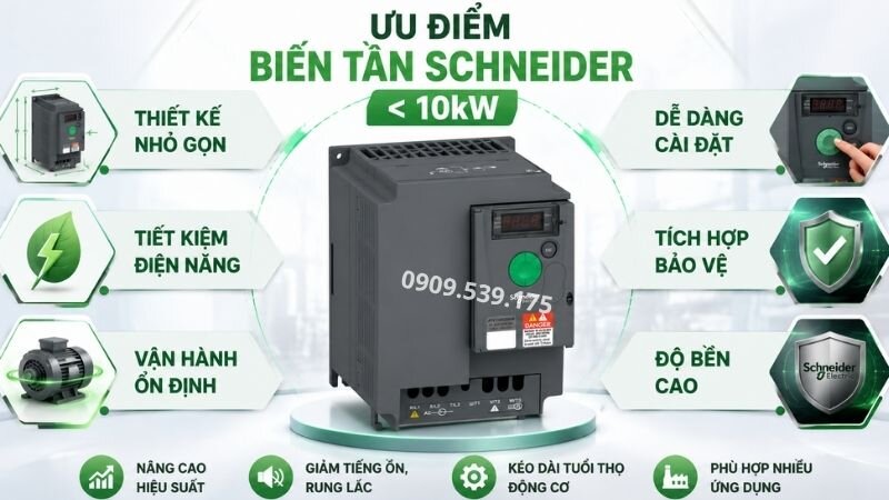 Ưu điểm của biến tần Schneider dưới 10kW.