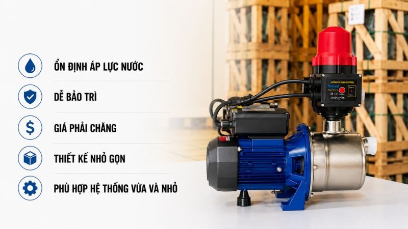 Ưu điểm của máy bơm nước tăng áp dưới 50m3/h