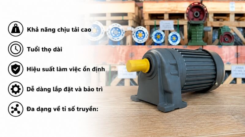 Ưu điểm của động cơ giảm tốc từ 1.1kW đến 3.7kW