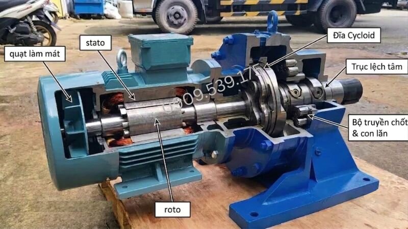 Internal structure of the heavy duty cycloidal gear motor