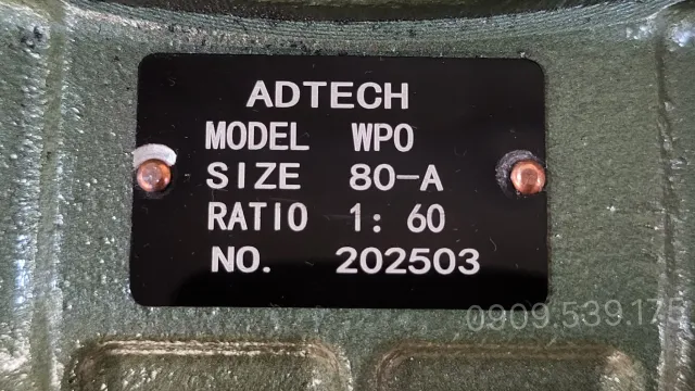 Tem của hộp giảm tốc WPO 80