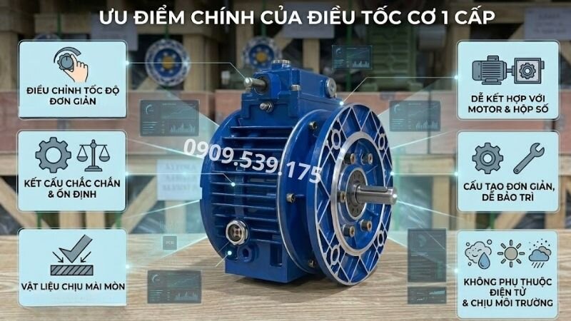 Ưu điểm của điều tốc cơ 1 cấp.