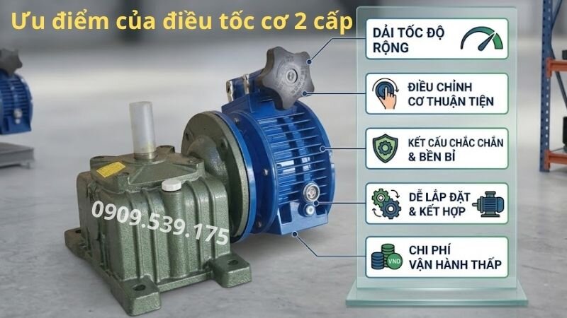 Ưu điểm của điều tốc cơ 2 cấp.