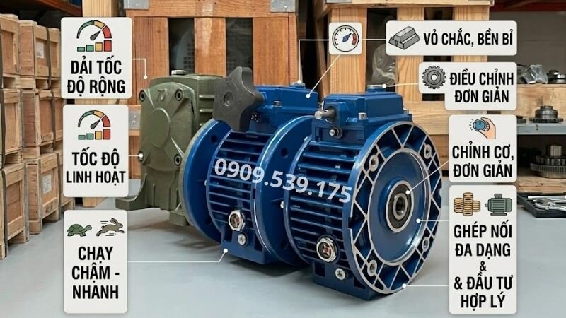Ưu điểm của điều tốc cơ 3 cấp.