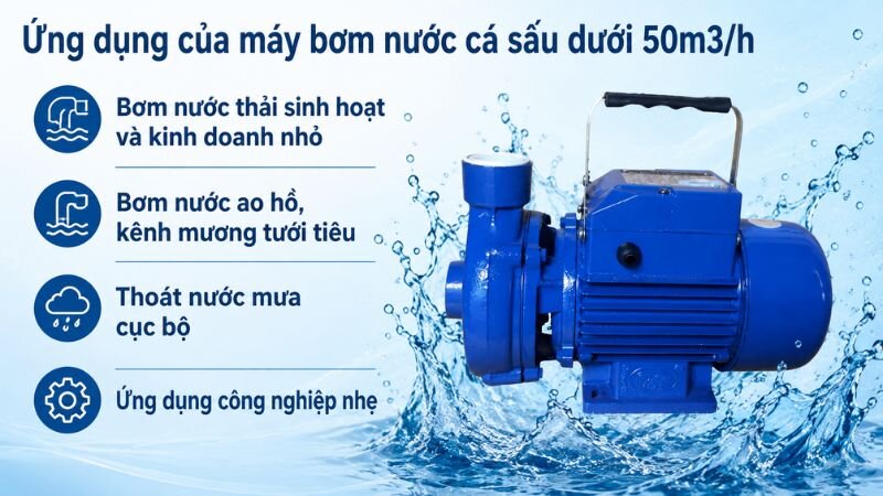 Ứng dụng của máy bơm nước cá sấu dưới 50m3/h