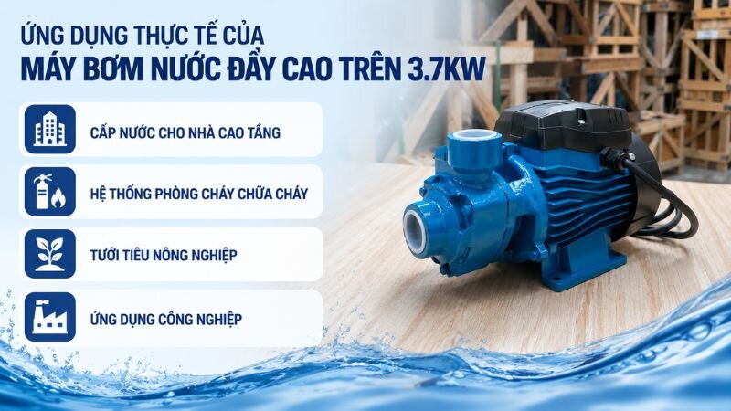 Ứng dụng của máy bơm nước đẩy cao trên 3.7kW