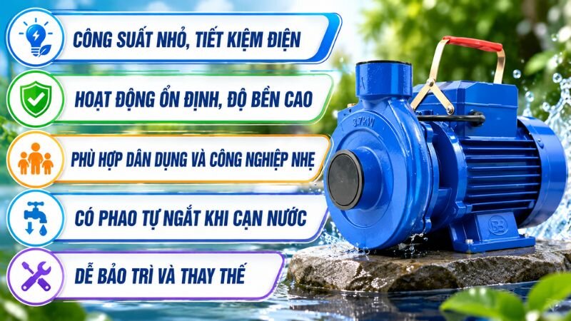 Ưu điểm của máy bơm nước cá sấu dưới 3.7kW