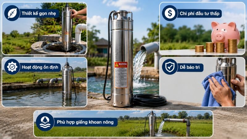 Ưu điểm bơm hỏa tiễn dưới 3.7kW