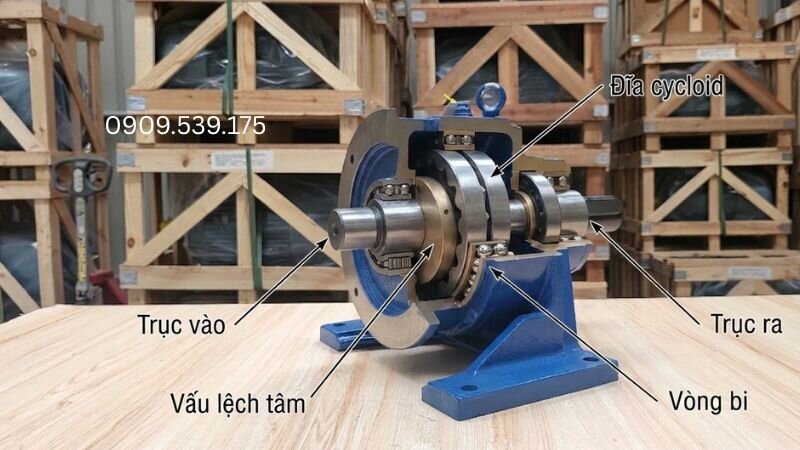 Cấu tạo bên trong hộp số giảm tốc Cycloid