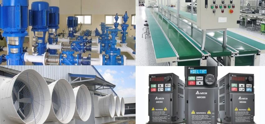 Biến tần Delta ứng dụng rộng rãi trong bơm nước, quạt gió và băng tải công nghiệp