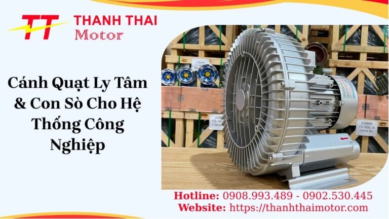 Cánh quạt ly tâm và cánh quạt con sò dùng trong hệ thống thông gió và hút bụi công nghiệp.