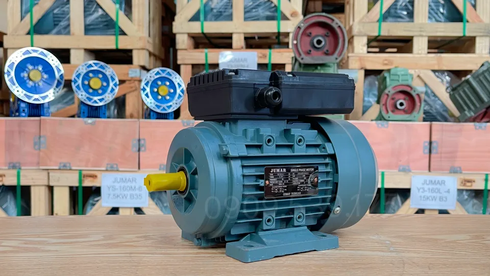 Vị trí chính diện Động cơ điện 1 pha 0.55kW 0.75Hp