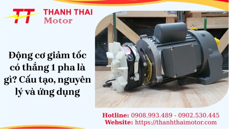Động cơ giảm tốc có thắng 1 pha là gì? Cấu tạo, nguyên lý và ứng dụng thực tế
