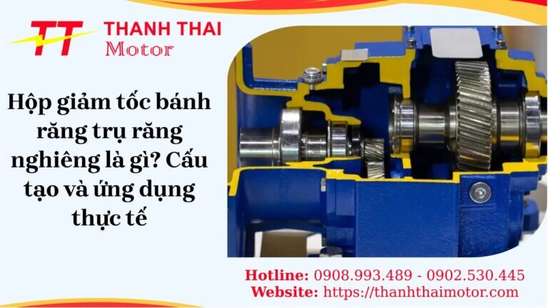 Hộp giảm tốc bánh răng trụ răng nghiêng là gì? Cấu tạo và ứng dụng thực tế