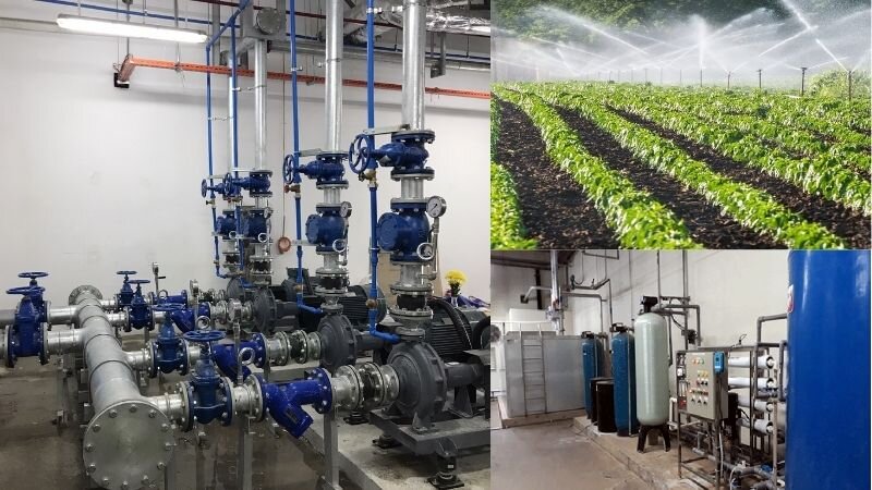 Máy bơm nước đẩy cao 100m dùng trong ứng dụng thực tế