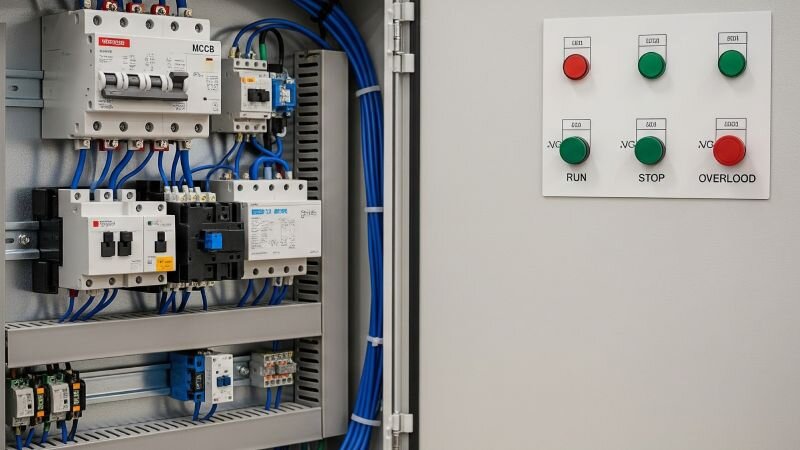 Các thiết bị chính cần có trong sơ đồ mạch điện máy bơm nước 3 pha