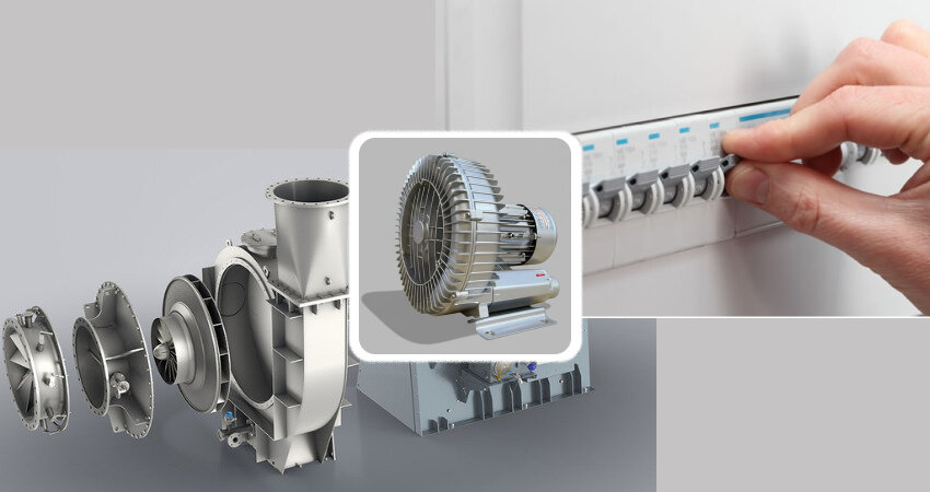 Ngắt nguồn điện và vệ sinh các bộ phận bên trong quạt ly tâm