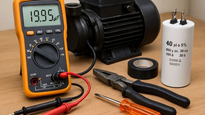 Dụng cụ cần chuẩn bị để kiểm tra tụ máy bơm nước