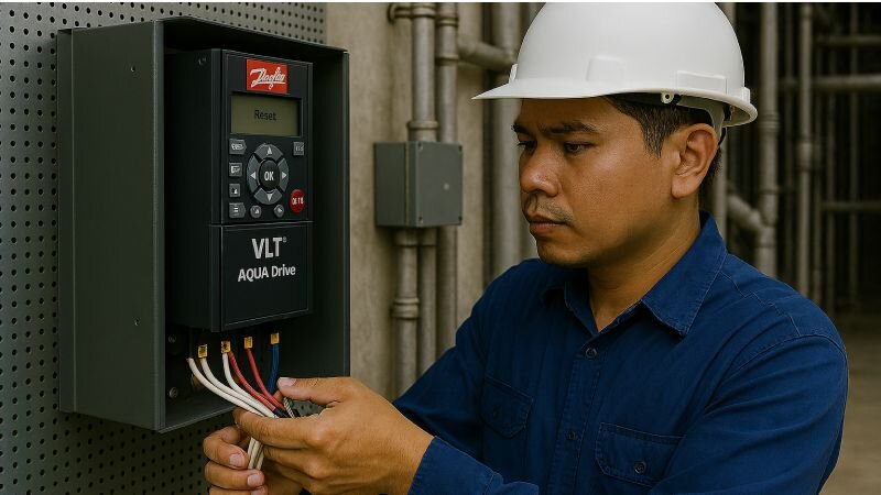Kiểm tra đầu nối biến tần khi cài đặt biến tần Danfoss 