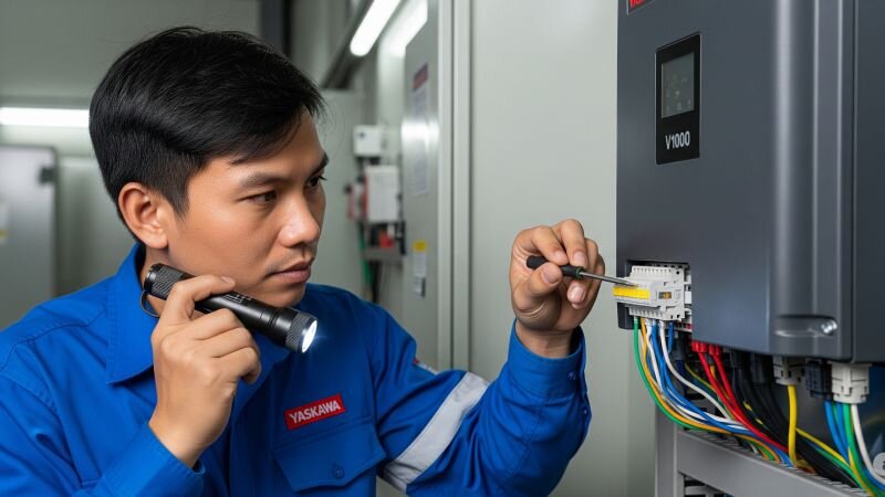 Kiểm tra kết nối biến tần yaskawa v1000