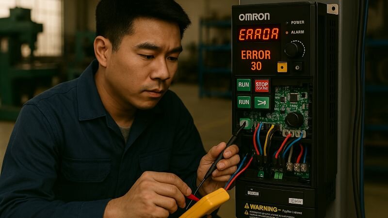 Kiểm tra mạch biến tần Omron lỗi 30