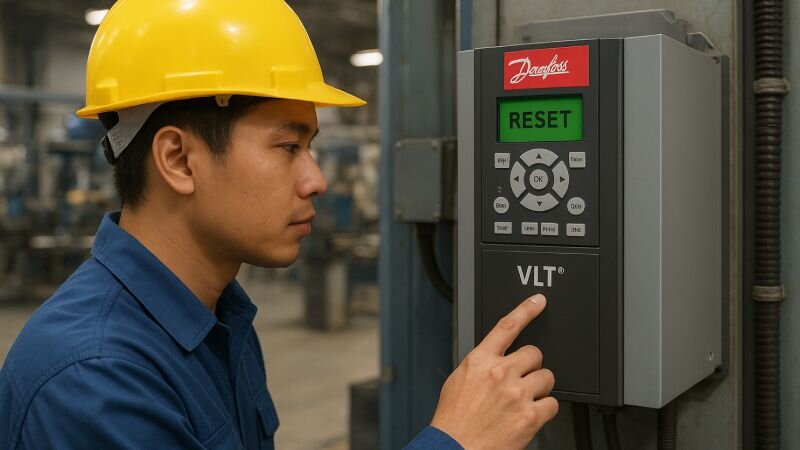 Kiểm tra nhãn động cơ điện trước khi cài đặt biến tần Danfoss