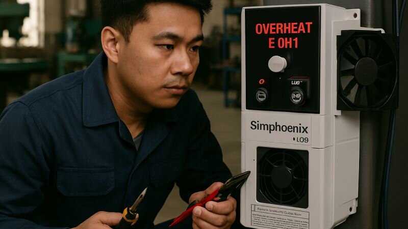 Kiểm tra quạt làm mát biến tần Simphoenix E500 lỗi quá nhiệt E.OH1