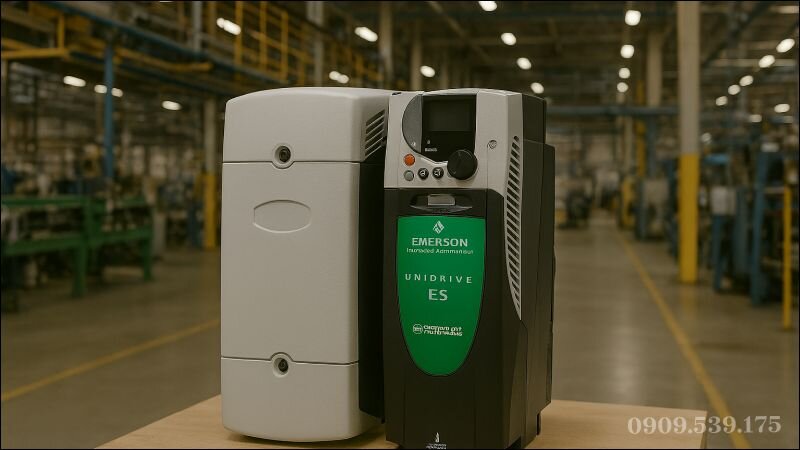Biến tần Emerson trong nhà máy cùng phụ kiện đi kèm trước khi cài đặt