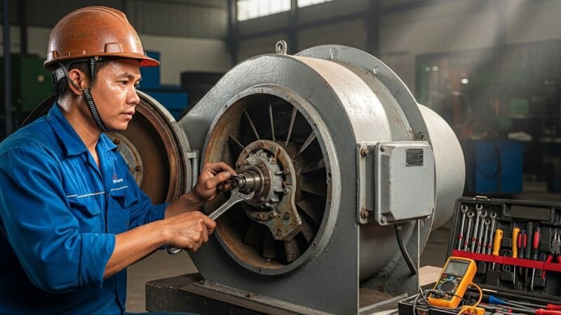 Kiểm tra và bảo dưỡng quạt hút bụi ly tâm