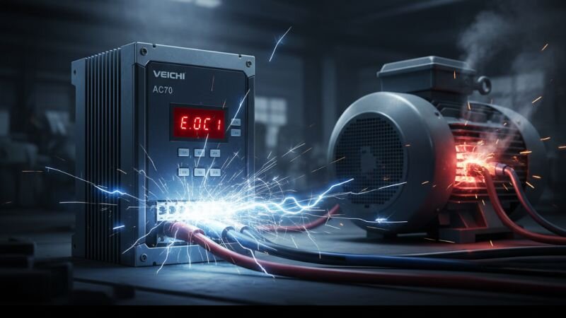 Mã lỗi biến tần Veichi: tăng tốc quá ngắn, kẹt cơ khí