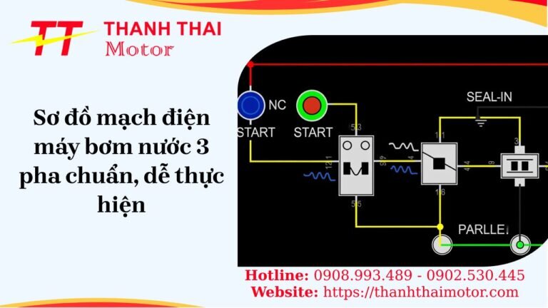 Sơ đồ mạch điện máy bơm nước 3 pha chuẩn, dễ thực hiện