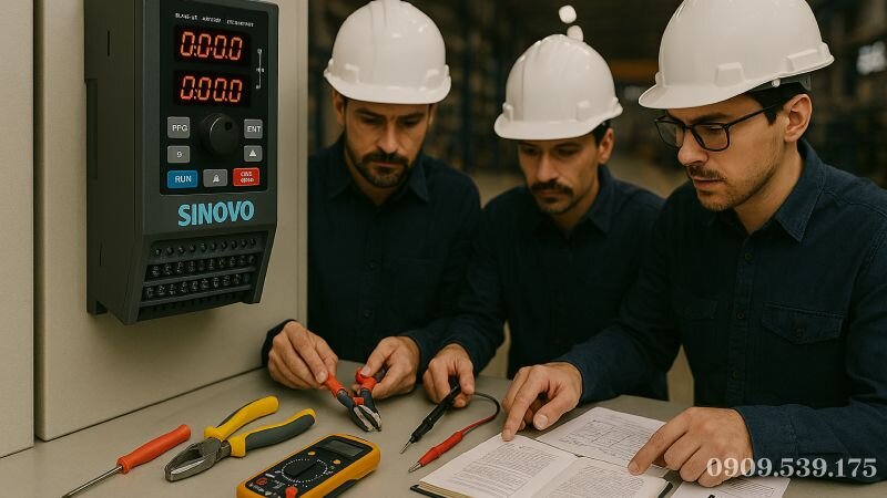 Chuẩn bị thiết bị và dụng cụ để cài đặt biến tần Sinovo an toàn